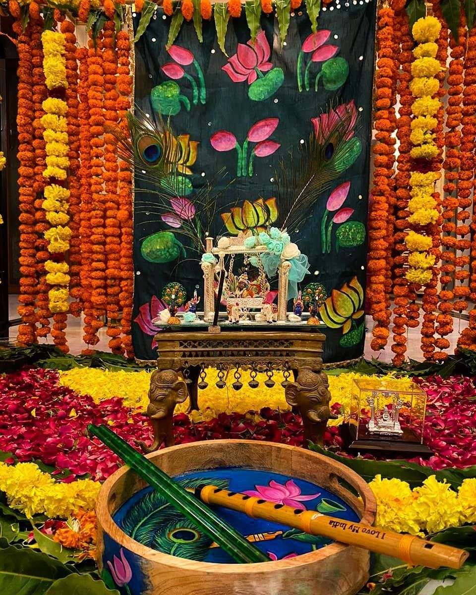 Janmashtami floral arrangements