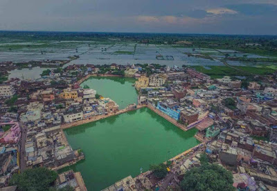 Aerial view of Radha-Kunda
